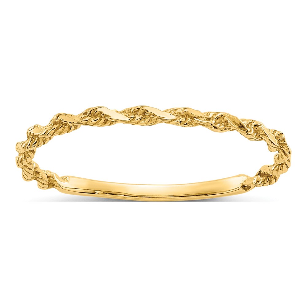 14K Yellow Gold Diamond-Cut Rope Band