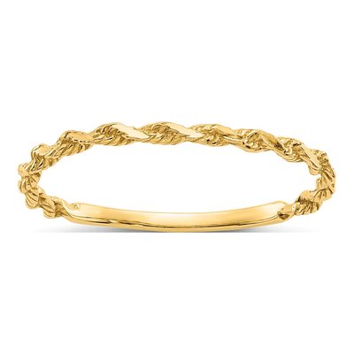 14K Yellow Gold Diamond-Cut Rope Band