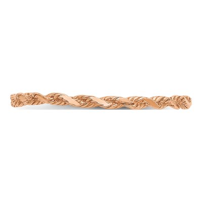 14K Rose Gold Diamond-Cut Rope Band – view 3