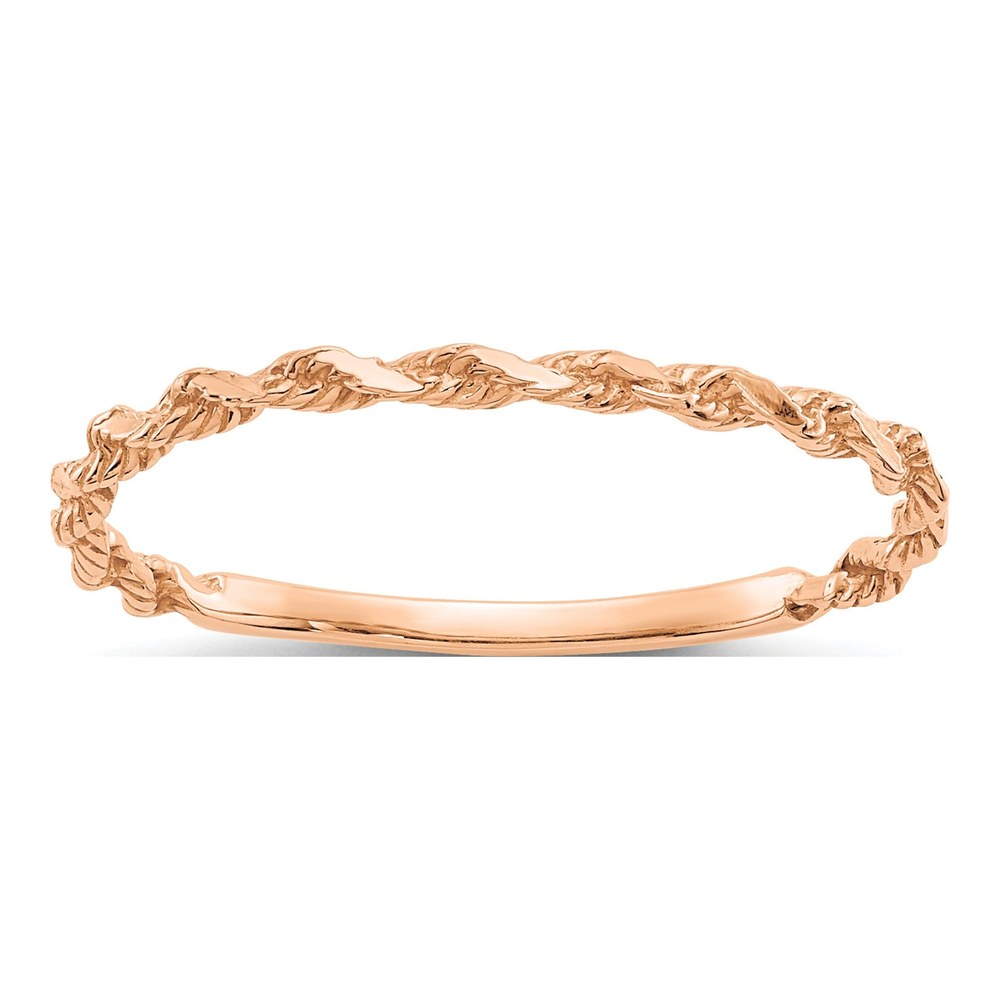 14K Rose Gold Diamond-Cut Rope Band