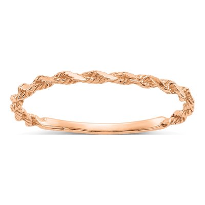 14K Rose Gold Diamond-Cut Rope Band