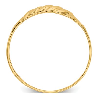 14K Yellow Gold Ridged Dome Ring – view 3