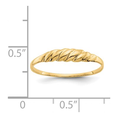 14K Yellow Gold Ridged Dome Ring – view 4
