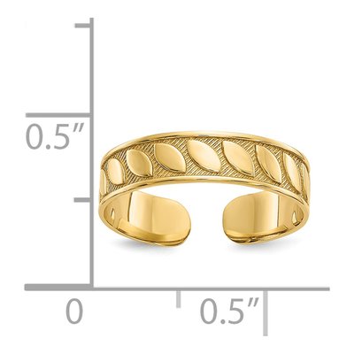 14K Yellow Gold Leaf Toe Ring – view 4