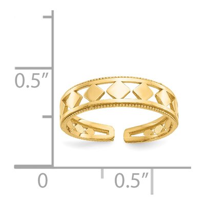 14K Yellow Gold Diamond-Shape Toe Ring – view 4