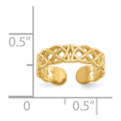 14K Yellow Gold Celtic Knot Toe Ring – view 4
