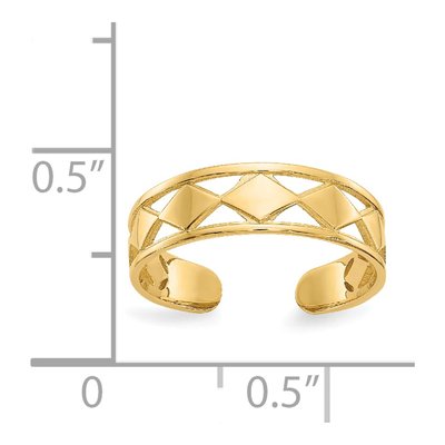 14K Yellow Gold Diamond Shapes Toe Ring – view 4