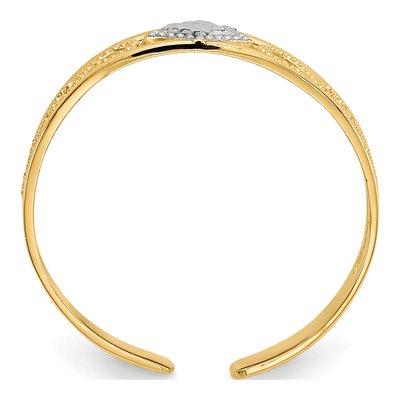 14K Yellow Gold Diamond-Cut Toe Ring – view 3
