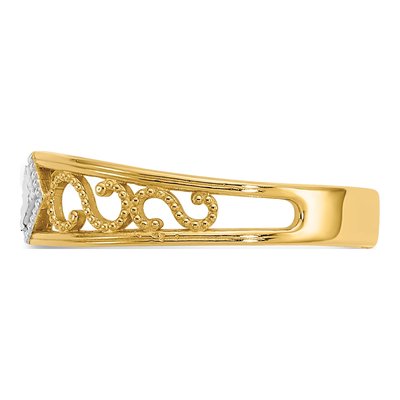14K Yellow Gold Diamond-Cut Toe Ring – view 5