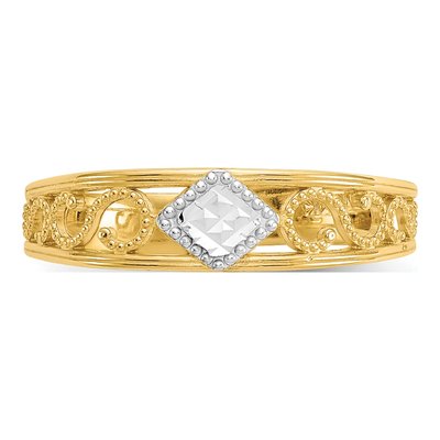 14K Yellow Gold Diamond-Cut Toe Ring – view 6