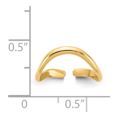 14K Yellow Gold Curved Toe Ring – view 4