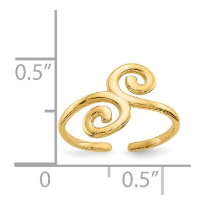 14K Yellow Gold Swirl Toe Ring – view 4