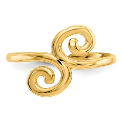 14K Yellow Gold Swirl Toe Ring – view 6