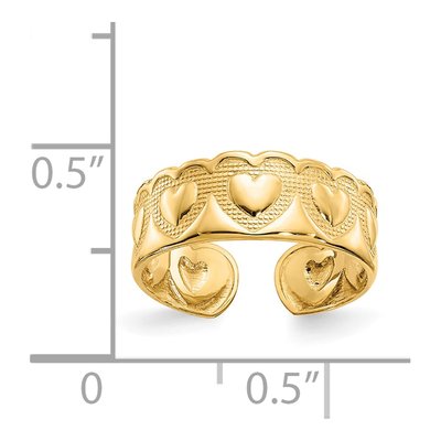 14K Yellow Gold Heart Toe Ring – view 4