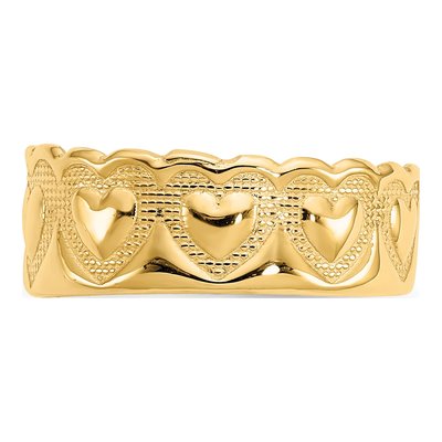 14K Yellow Gold Heart Toe Ring – view 5