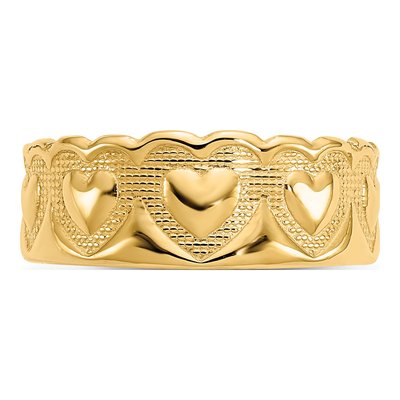 14K Yellow Gold Heart Toe Ring – view 6