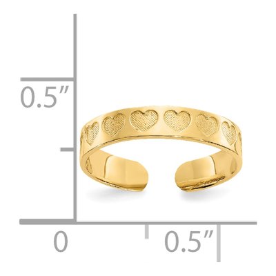14K Yellow Gold Heart Toe Ring – view 4