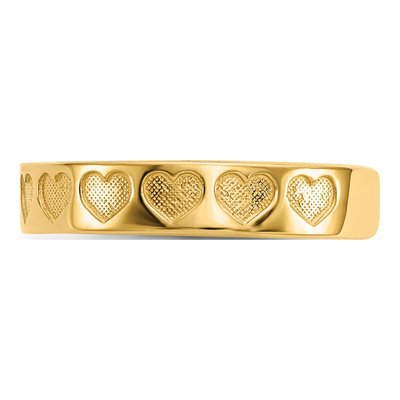 14K Yellow Gold Heart Toe Ring – view 5