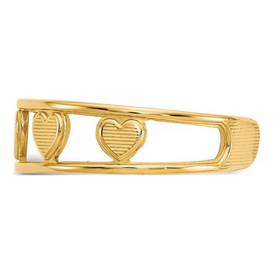 14K Yellow Gold Hearts Toe Ring – view 5