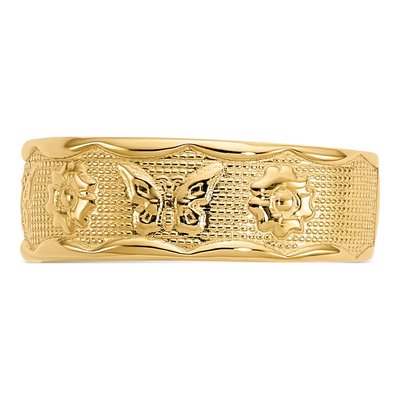 14K Yellow Gold Flower Butterfly Toe Ring – view 5