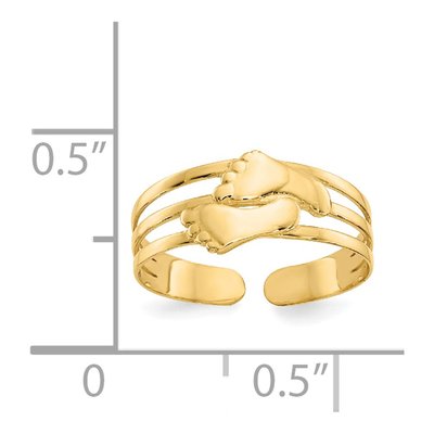 14K Yellow Gold Bare Feet Toe Ring – view 4