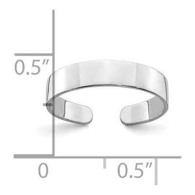 14K White Gold Adjustable Toe Ring – view 6