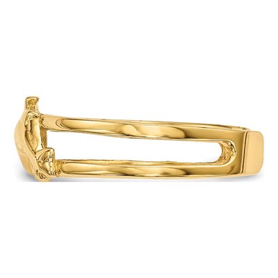 14K Yellow Gold Two Dolphins Toe Ring – view 3