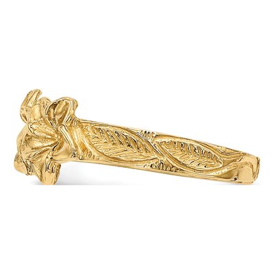 14K Yellow Gold Flowers Toe Ring – view 3
