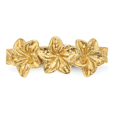 14K Yellow Gold Flowers Toe Ring – view 4