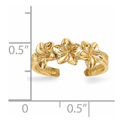 14K Yellow Gold Flowers Toe Ring – view 5