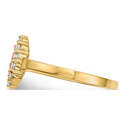 14K Two-Tone Gold CZ Our of Guadalupe Ring – view 3