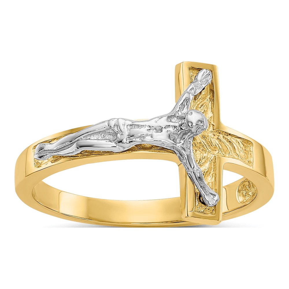 14K Two-Tone Gold Crucifix Ring