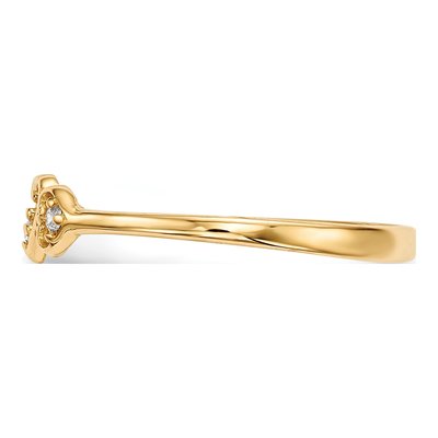 14K Yellow Gold CZ 3-Hearts Ring – view 3