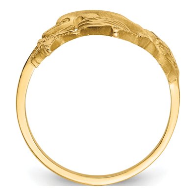 14K Yellow Gold Dolphin Starfish Ring – view 3