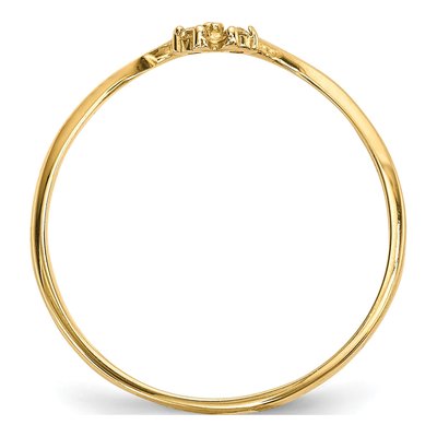 14K Yellow Gold CZ 2-Stone Wrap Ring – view 3