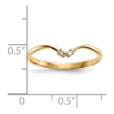 14K Yellow Gold CZ 2-Stone Wrap Ring – view 4