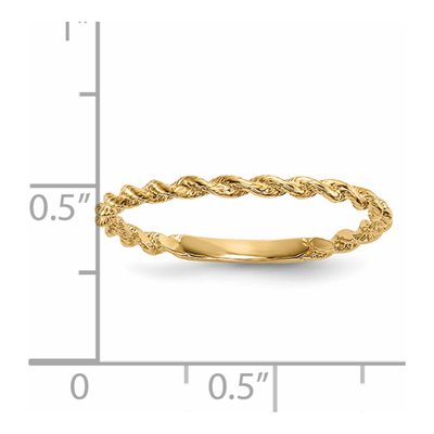 14K Yellow Gold Twisted Rope Ring – view 5