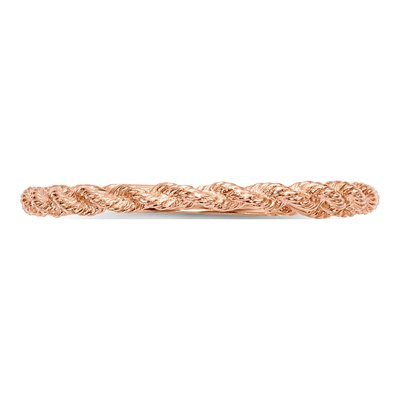 14K Rose Gold Twisted Rope Ring – view 4
