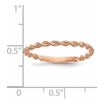 14K Rose Gold Twisted Rope Ring – view 5