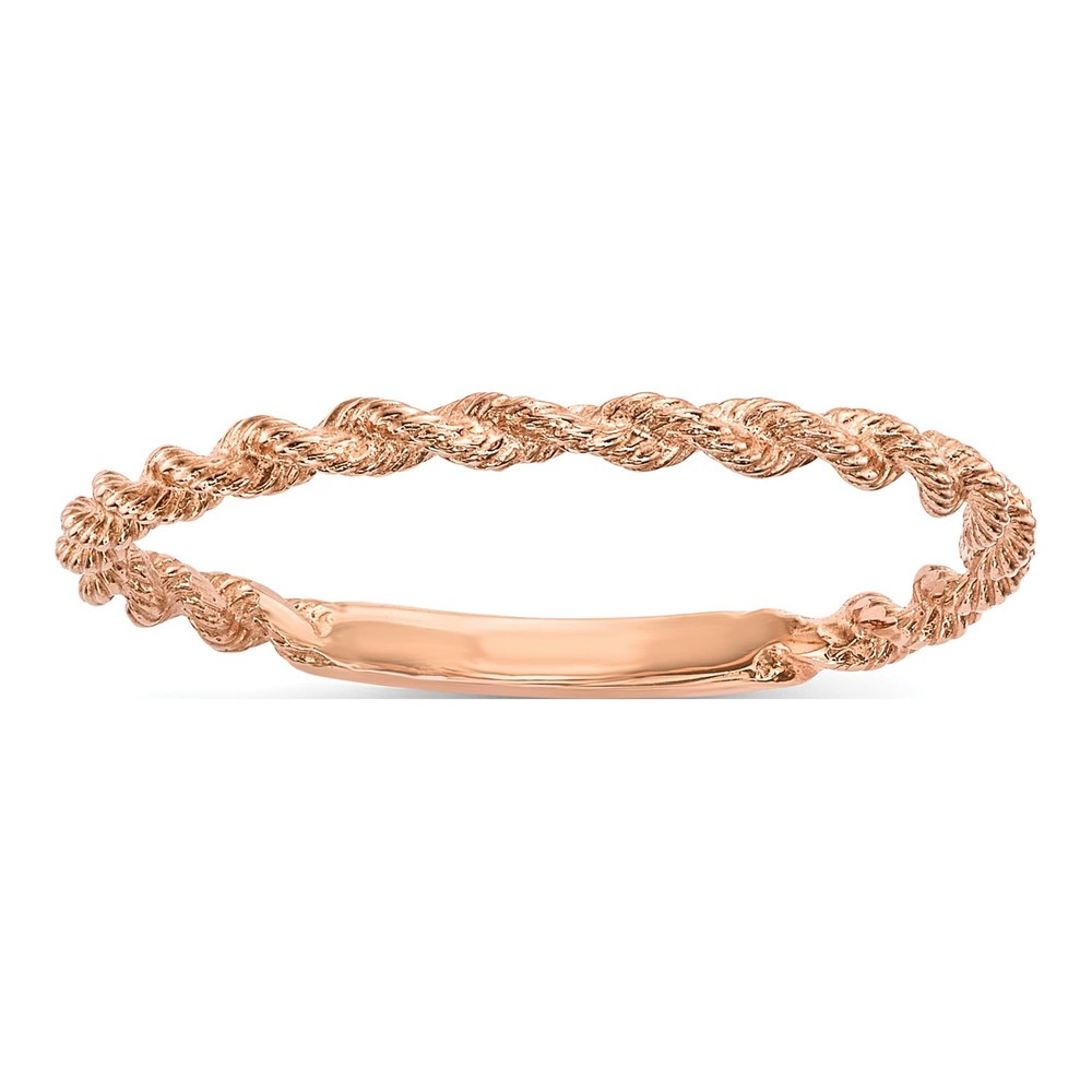14K Rose Gold Twisted Rope Ring