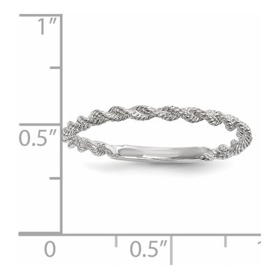 14K White Gold Twisted Rope Ring – view 5