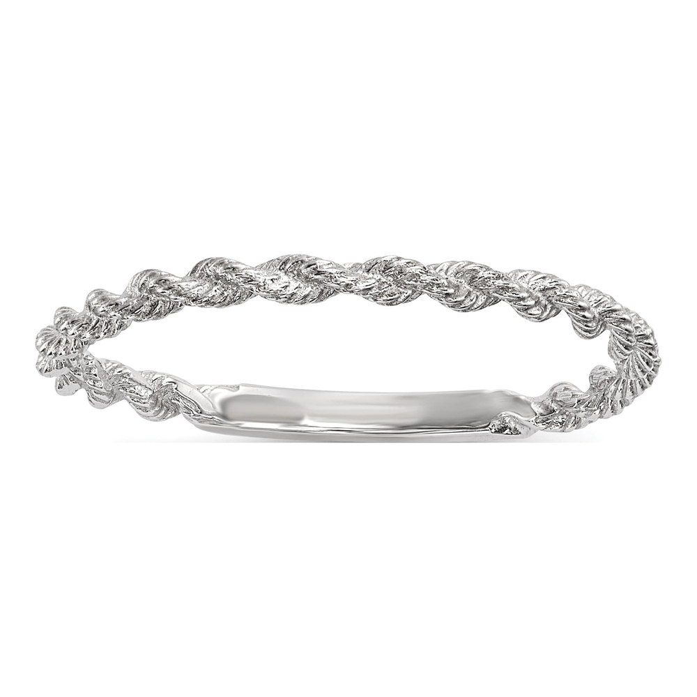 14K White Gold Twisted Rope Ring