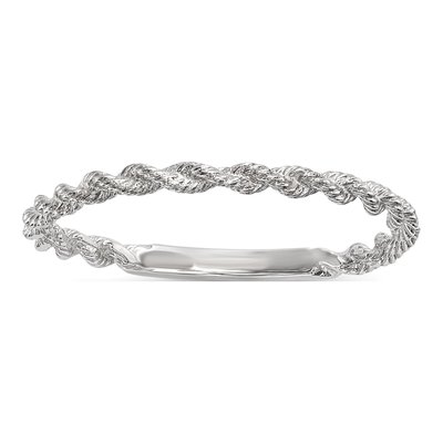 14K White Gold Twisted Rope Ring