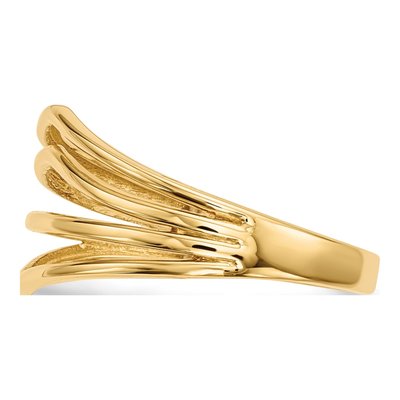 14K Yellow Gold Curved 4-Bar Ring – view 3