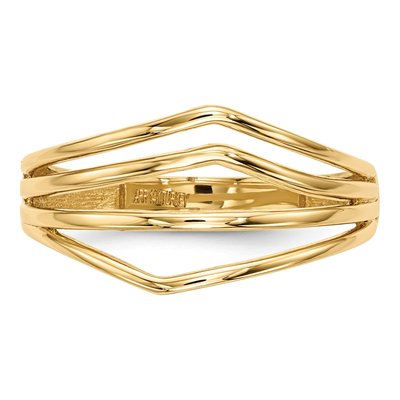 14K Yellow Gold Curved 4-Bar Ring – view 4