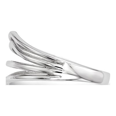 14K White Gold Curved 4-Bar Ring – view 3