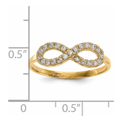 14K Yellow Gold CZ Infinity Ring – view 4