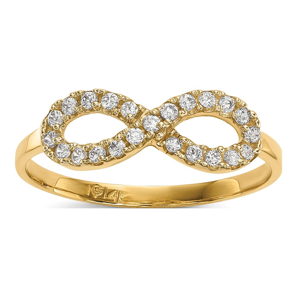 14K Yellow Gold CZ Infinity Ring