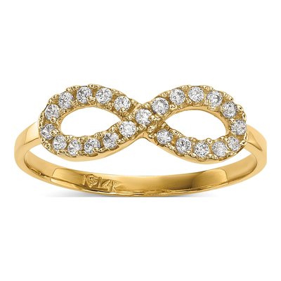 14K Yellow Gold CZ Infinity Ring