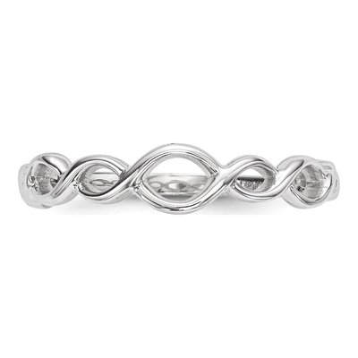 14K White Gold Twisted Loops Ring – view 4